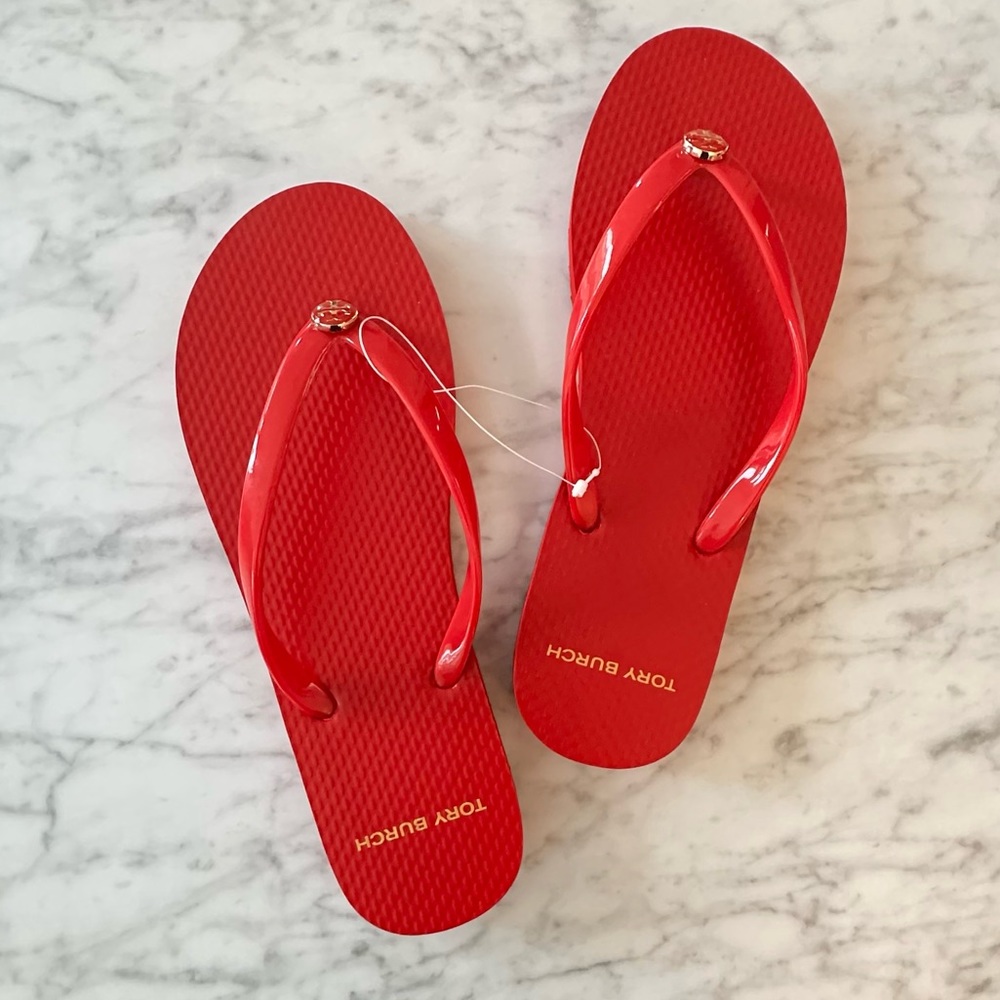 NWT TORY BURCH Red Thin Flip Flop SIZE 7